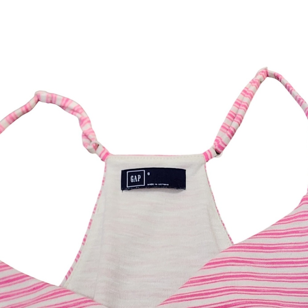 GAP Pink White Striped Sleeveless Romper Women's Summer Casual Beach - Picture 5 of 5